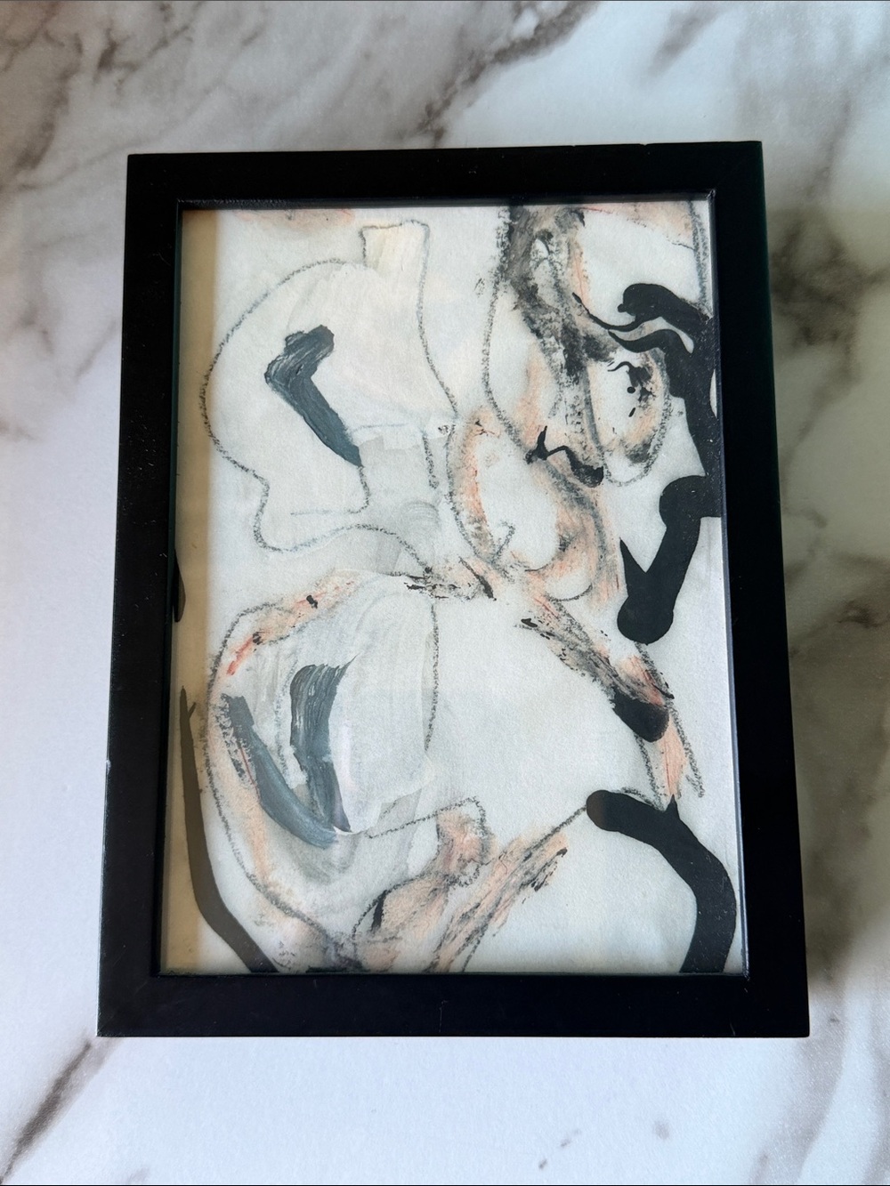 minted Abstract Black, White, Gray, Peach Wall Art
